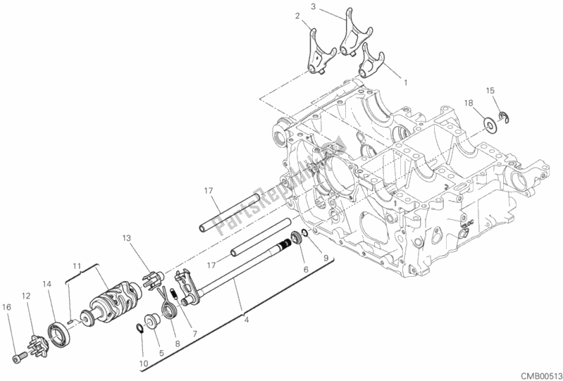 All parts for the Shift Cam - Fork of the Ducati Superbike Panigale V4 R USA 998 2019